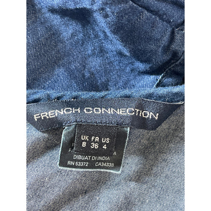 French Connection Blue Chambray Sleeveless Embroidered Tank Mini Dress Size 8