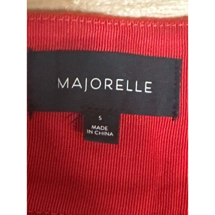 Majorelle Judy Red Orange Pleated High Waist Button Zip Mini A-Line Skirt Size S