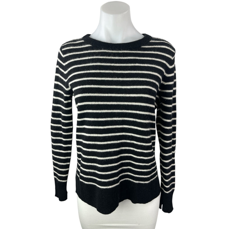 Halogen 100% Cashmere Womens Striped Crew Neck Long Sleeve Sweater Top Size S