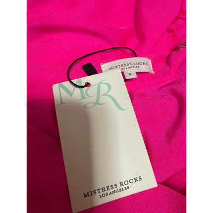 NEW Mistress Rocks Pink Sleeveless Strapless Ruched Bandeau Tube Crop Top Size S