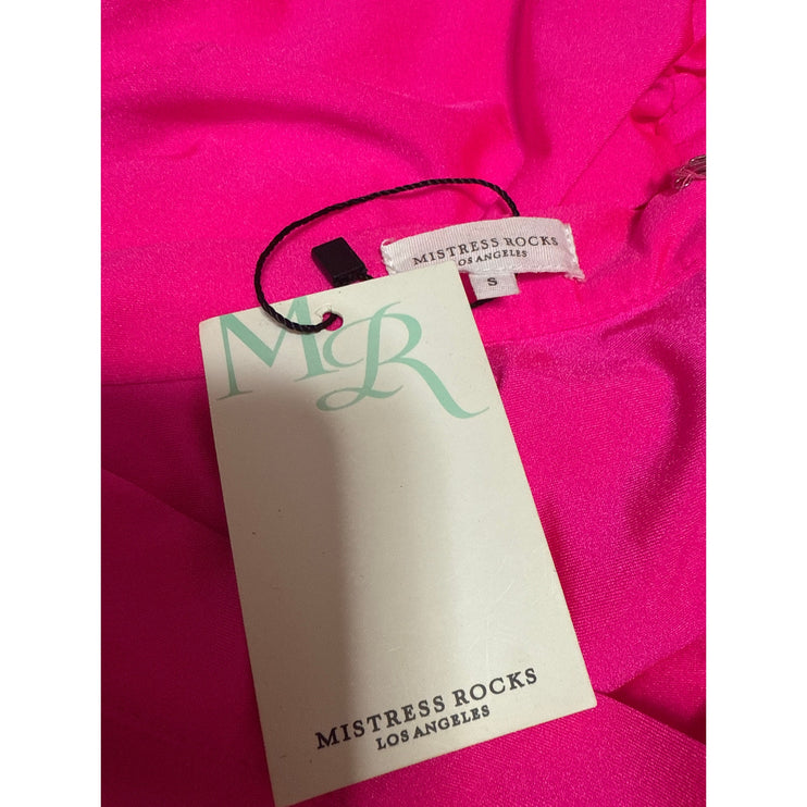 NEW Mistress Rocks Pink Sleeveless Strapless Ruched Bandeau Tube Crop Top Size S