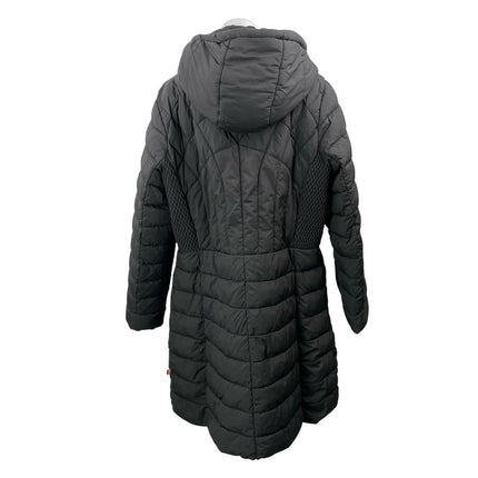 Bernardo Black Long Sleeves Front Zip Quilted Hooded Puffer Coat Jacket Size 1X