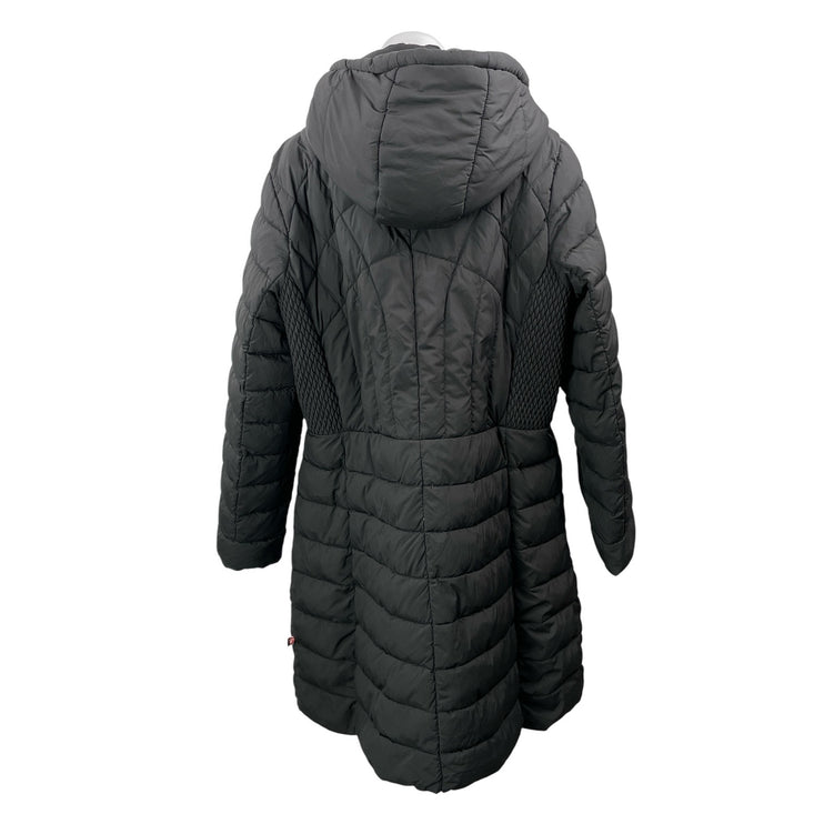 Bernardo Black Long Sleeves Front Zip Quilted Hooded Puffer Coat Jacket Size 1X