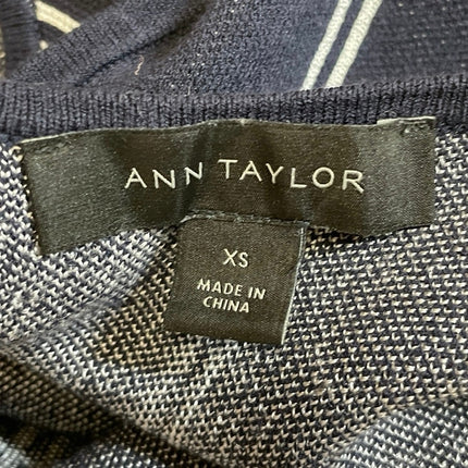 Ann Taylor Black Plaid Window Pane Check Sleeveless Knit Blouse Top Size XS