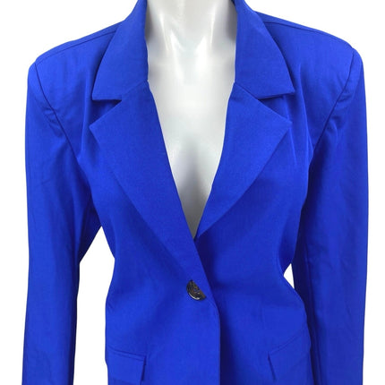 Danielle Bernstein Blue Long Sleeve Cutout Back Blazer Coat Suit Jacket Size S