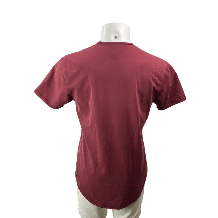 BYLT Basics Men's Red Maroon Short Sleeves Pocket Drop Cut Tee T-shirt Top Sz M