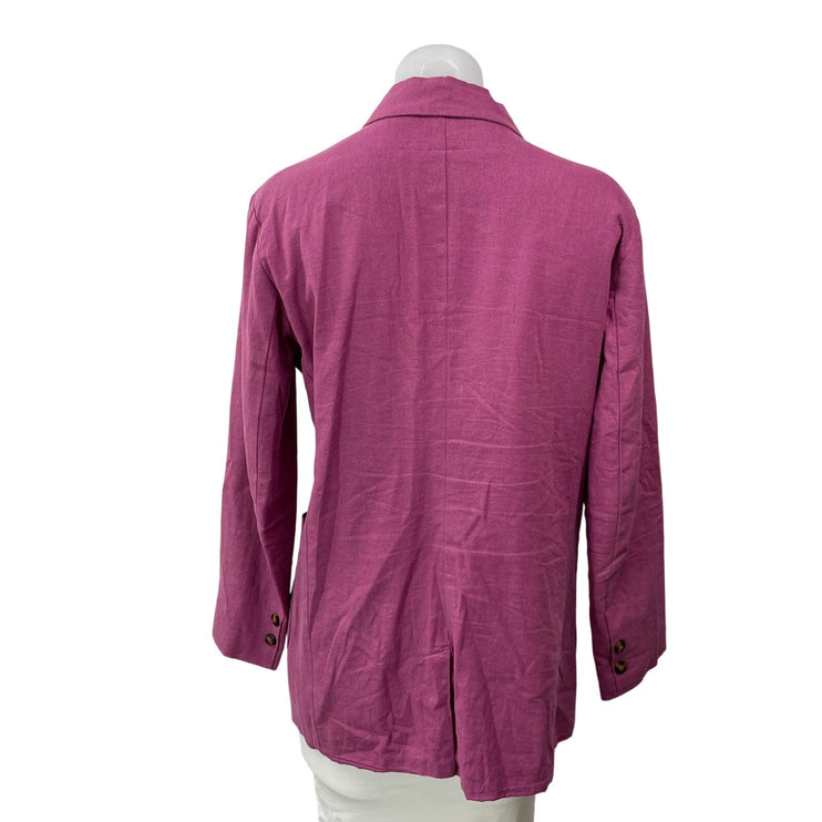 Jen's Pirate Booty Pink Long Sleeves Double Breasted Blazer Coat Jacket Sz XS/S