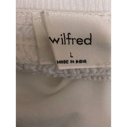 Aritzia Wilfred Women's White Smocked Tiered Ruffle Mini Flare A-Line Skirt Sz L
