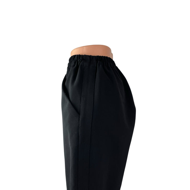 Harvey Faircloth Black High Rise Elastic Waist Straight Trousers Dress Pants M