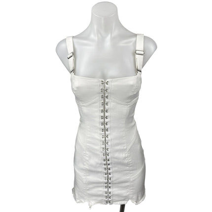 For Love & Lemons Monica White Hook Sleeveless Cami Tank Bodycon Mini Dress XS