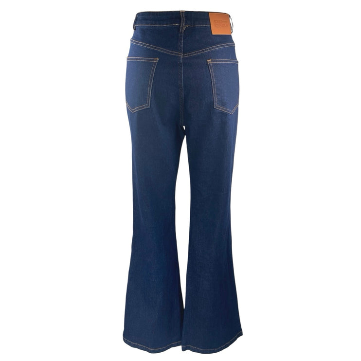 Princess Polly Blue High Waisted Split Hem Flared Bootcut Denim Jeans Pants 6