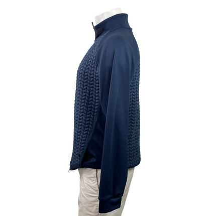 New Balance Heat Loft Blue Herringbone Long Sleeve Full Zip Quilted Jacket Top M