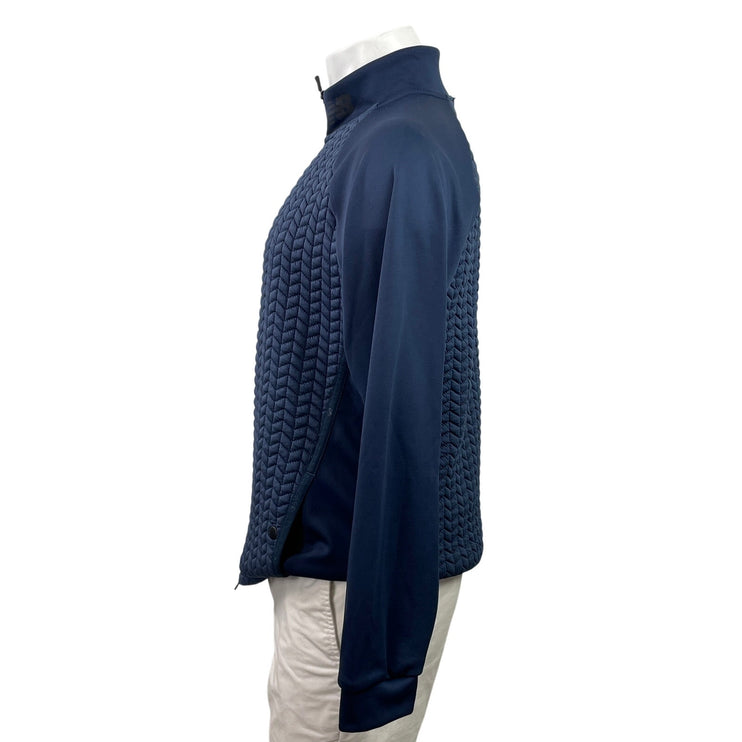 New Balance Heat Loft Blue Herringbone Long Sleeve Full Zip Quilted Jacket Top M