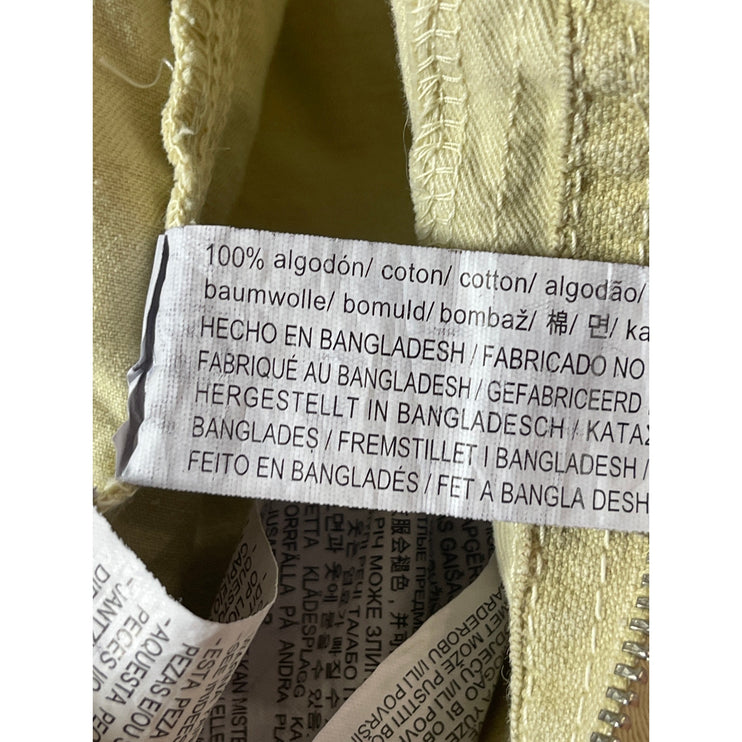 Zara Women's Cream Beige Khaki High Rise Straight Cargo Trousers Pants Size 4