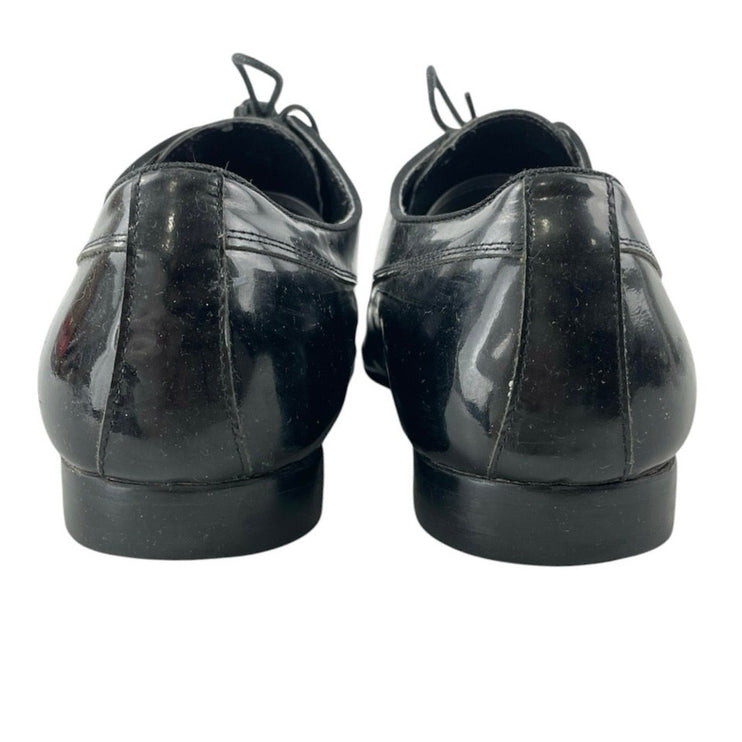 Aldo Men's Black Patent Leather Flat Heel Lace Up Derby Dress Shoes Size 10.5