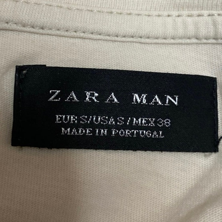 Zara Men's Beige Loud Minds Graphic Print Short Sleeve T Shirt Tee Top Size S