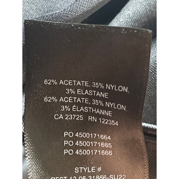 Aritzia Ten by Babaton Women's Black Satin Straight Leg Trousers Dress Pants 10