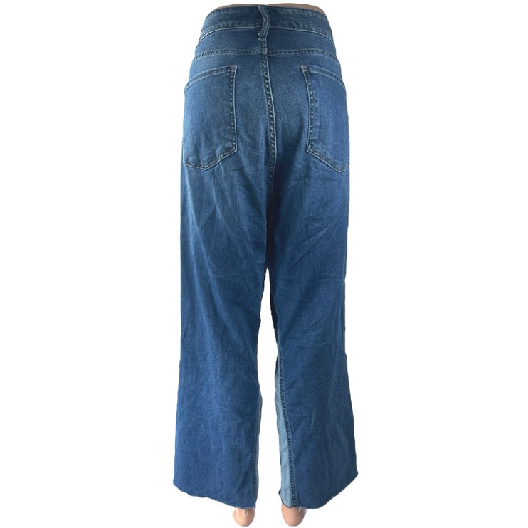 KUT From the Kloth Women's Blue High Waist Baggy Wide Leg Denim Jeans Size 18.