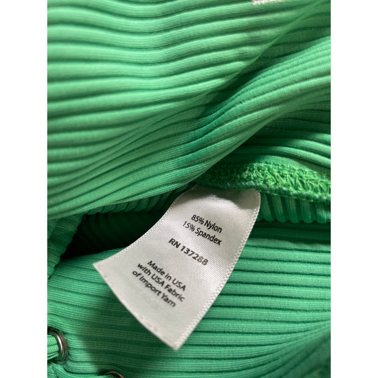 Year of Ours Women's Green Ribbed Knit Lace Up Athletic Leggings Pants Size S