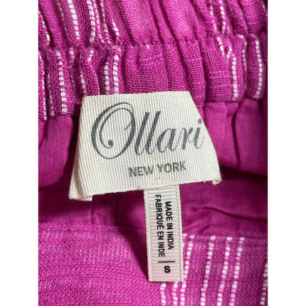 Anthropologie Ollari Womens Pink Stripe High Rise Loose Tapered Trousers Pants S