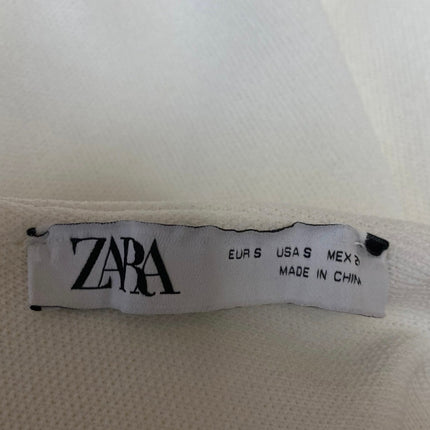 Zara Women's White High Waisted Back Zip Knit Pencil Mini Slip Skirt Size S