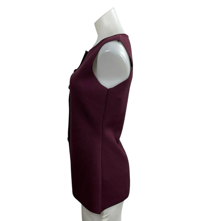 Zara Women's Boat Neck Sleeveless Button Up Tunic Peplum Tank Blouse Vest Top M