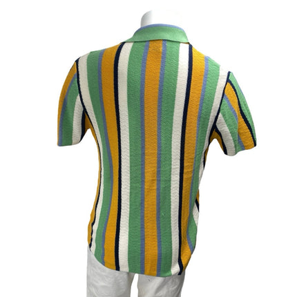Urban Outfitters Silas Mens Multicolor Knit Short Sleeve Button Down Shirt Top M