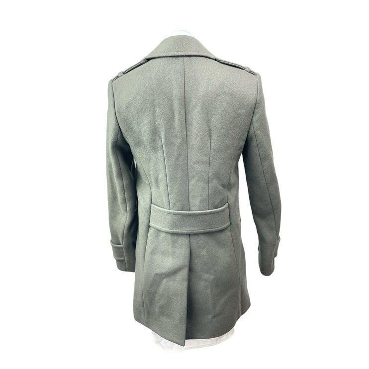 Reiss Women's Gray Wool Double Breasted Long Sleeve Blazer Coat Jacket Size 2