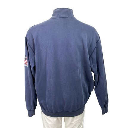 Polo Ralph Lauren Mens Blue USA Flag Fleece Long Sleeve Sweatshirt Sweater Top L