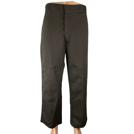 Dickies Double Knee Brown High Rise Loose Straight Work Trousers Dress Pants 34