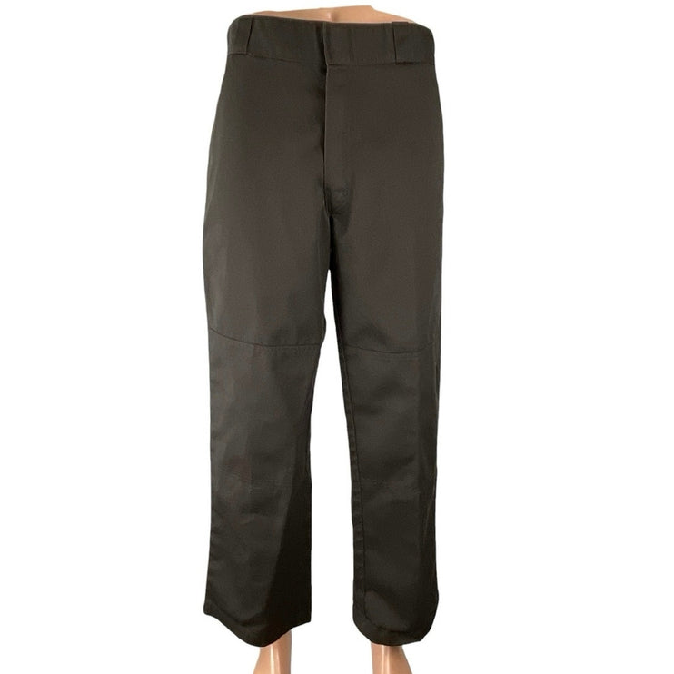 Dickies Double Knee Brown High Rise Loose Straight Work Trousers Dress Pants 34
