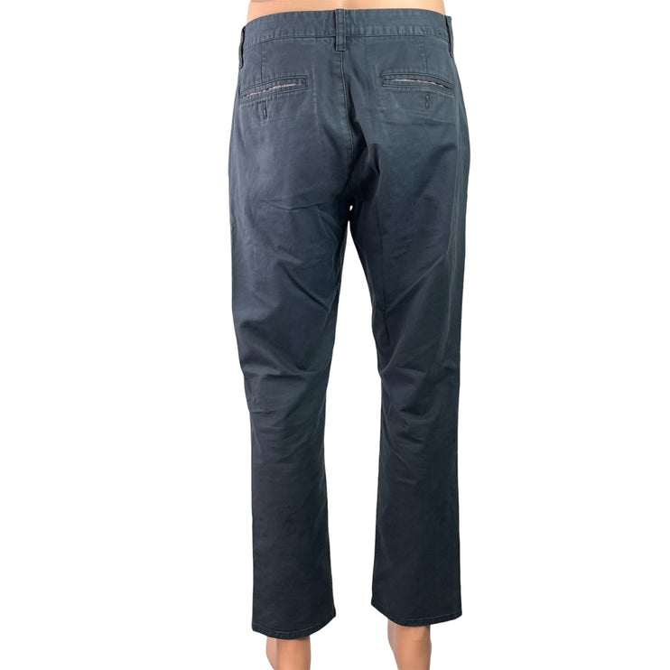 Bonobos Men's Black  Mid Rise Straight Leg Chino Khaki Trousers Pants Size 32x30