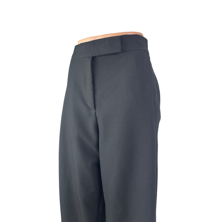 Zara Black High Waisted Balloon Carrot Barrel Wide Leg Trousers Dress Pants Sz M