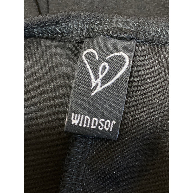 Windsor Black Sleeveless V Neck Cami Faux Wrap Tank Mini Bodycon Dress Size M