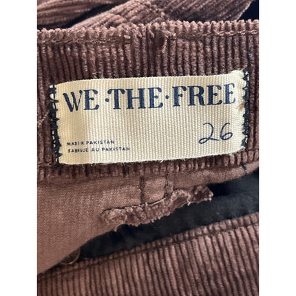 NEW Free People Women's Brown Corduroy High Rise Straight Leg Trousers Pants 26