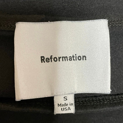 Reformation Dusk Black Sleeveless Boat Neck Cami Camisole Crop Tank Top Size S