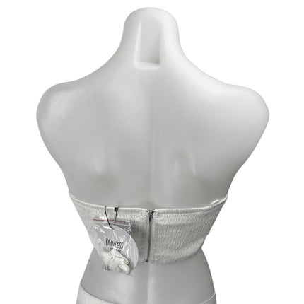 NEW Princess Polly White Strapless Sleeveless Bandeau Cutout Crop Top Size 4