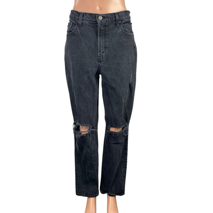Abercrombie & Fitch The 90s Straight Ultra High Rise Distressed Denim Jeans 28