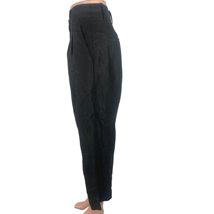 Aritzia Wilfred Effortless Black High Rise Straight Wide-leg Trouser Pants Sz 4