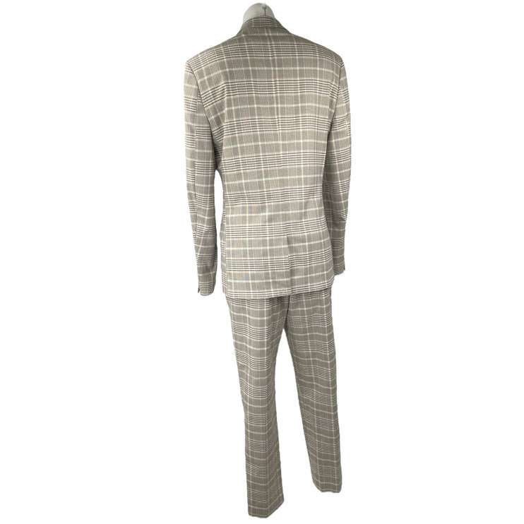 NEW ASOS Women's Gray Plaid Blazer Coat Suit Jacket Dress Pants 2 Pc Set Size 38