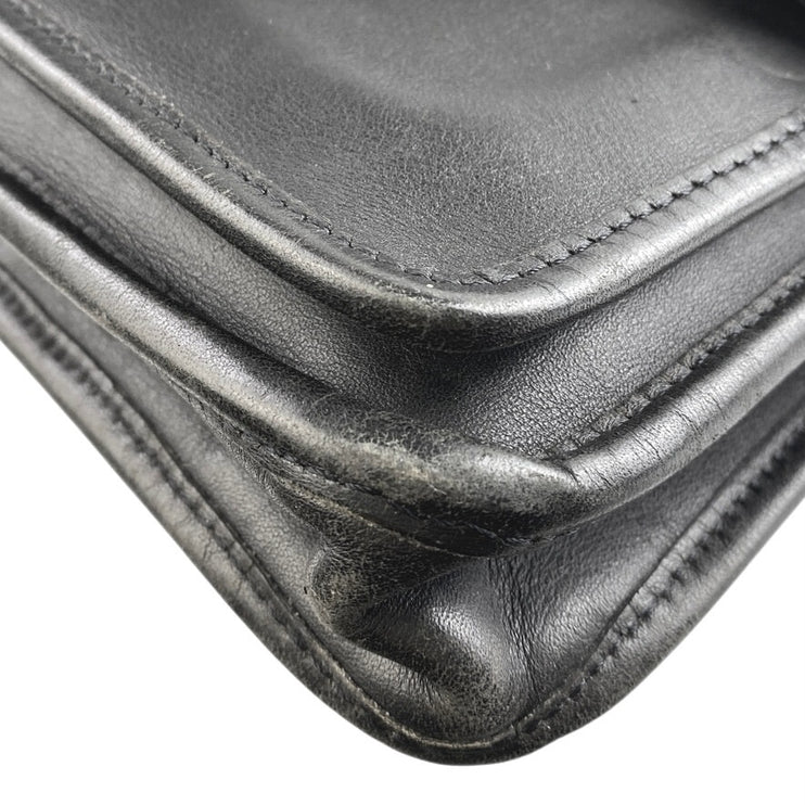 Coach Vintage 5130 Willis Station Black Leather Turn Lock Crossbody Shoulder Bag