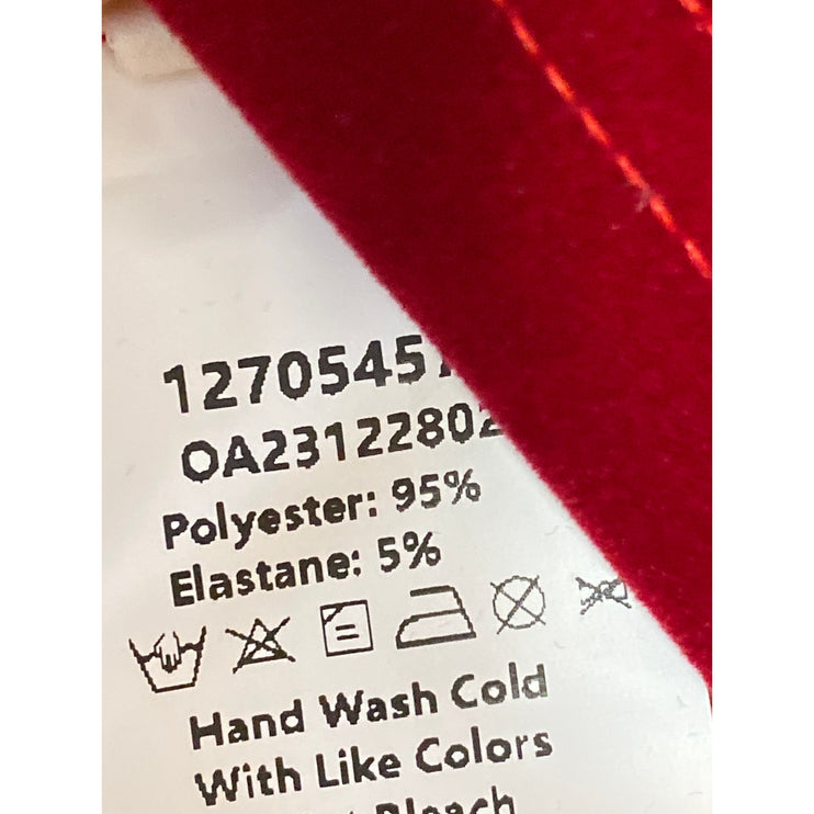 NEW Commense Red Velvet Velour Bandeau Strapless Sleeveless A Line Mini Dress L
