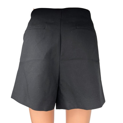 Zara Women's Black High Waist Straight Pencil Mini Wrap Skirt Skort Size XL