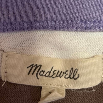 Madewell Women's Green White Striped Short Sleeve Crop Tee T-shirt  Top Size XS