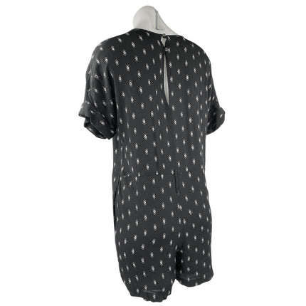 Madewell Women's Black White Geometric Short Sleeve V Neck Romper Shorts XS