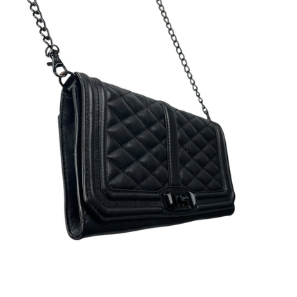 Rebecca Minkoff Love Quilted Leather Women's Black Chain Lock Crossbody Handbag