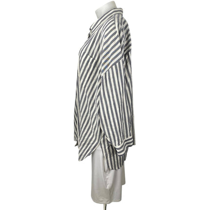 Torrid Blue White Striped Oversized Long Sleeve Button Down Tunic Shirt Top Sz 5