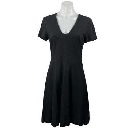 Banana Republic Women's Black Short Sleeves V-neck Mini Fit & Flare Dress Size 4