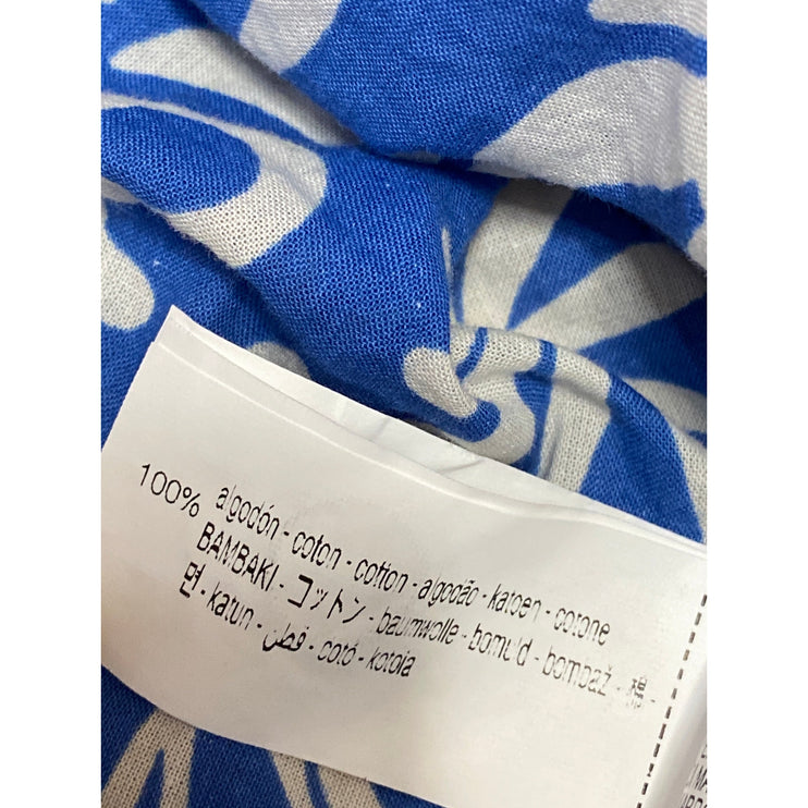 Zara Women's Blue Printed Short Sleeve Shirt & Wide Leg Trousers Matching Set M