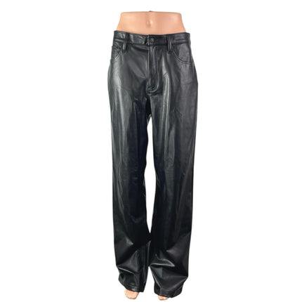 Abercrombie & Fitch The Loose High Rise Faux Leather Vegan Wide Leg Trousers 28